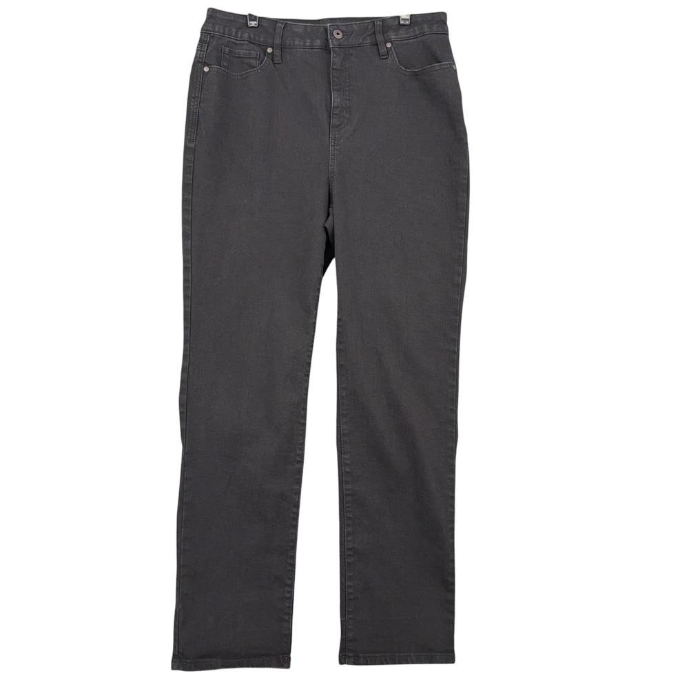 Style & Co Straight Leg Women 14 Cotton Blend Black Jeans